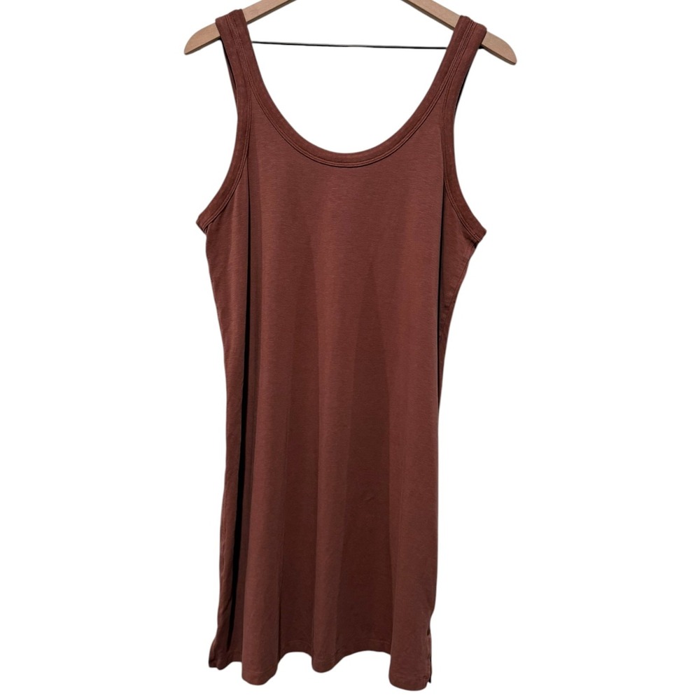 Lululemon Classic Fit Cotton Blend Dress Women Sz 10 Ancient Copper Scoop Neck